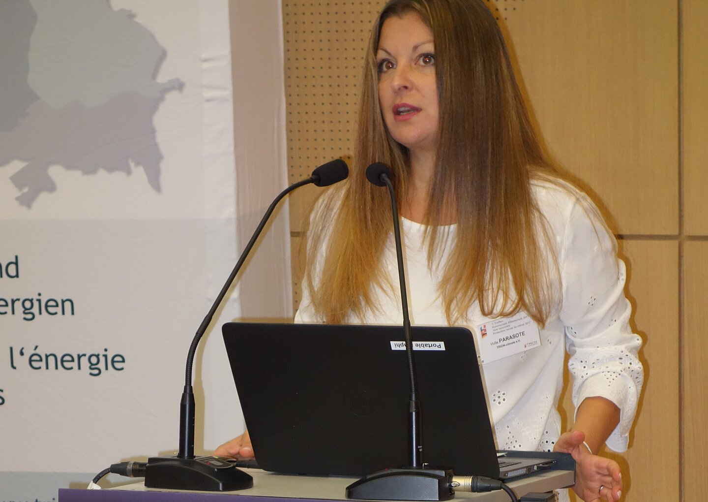 Eröffnung der Veranstaltung durch V. Parasote, Geschäftsführerin TRION-climate e.V.